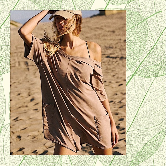 Free People, X-LARGE & Med. Hot Shot, SS, Shorts, Romper, MOCHA LATTE, NWT! - Picture 8 of 11